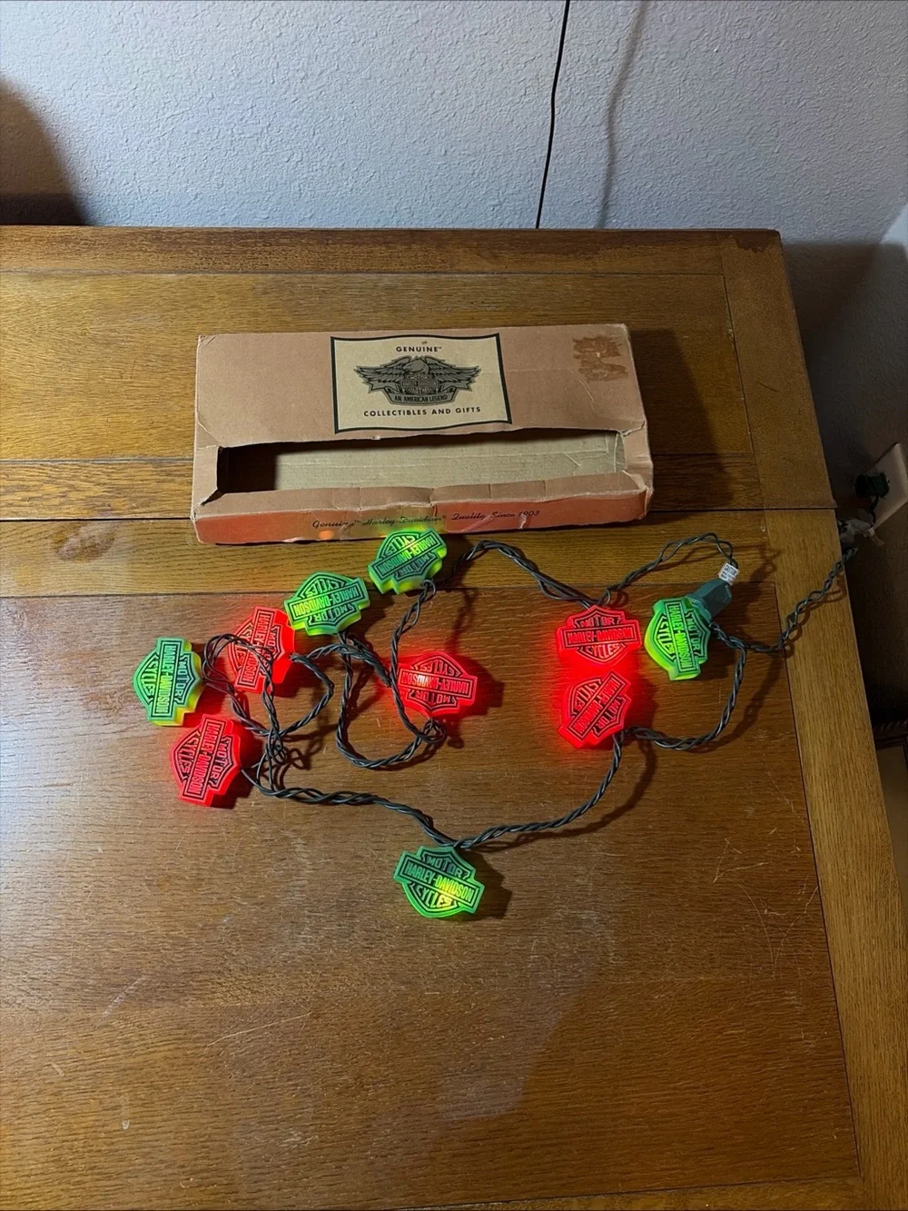 Harley-Davidson Red and Green Logo String Lights